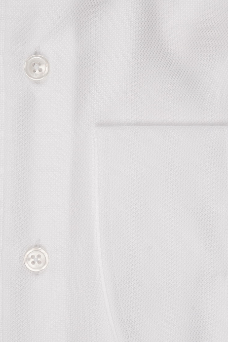 Модная мужская рубашка белая с микродизайном и эффектом non iron  арт. CL 10224070/301012 от Meucci (Италия) - фото. Цвет: Белый, микродизайн.

