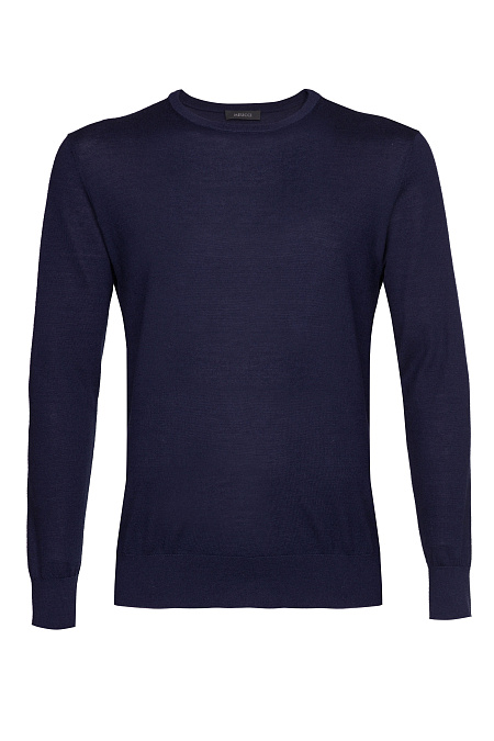 Мужской брендовый джемпер синий с круглым вырезом из смеси шерсти и шелка арт. ROUNDSILK/5E1251 Meucci (Италия) - фото. Цвет: Темно-синий. Купить в интернет-магазине https://shop.meucci.ru

