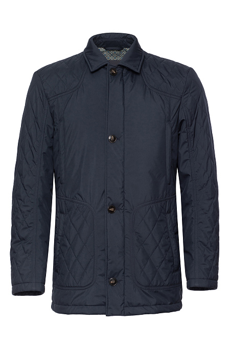 Утепленная куртка-пиджак со вставками из стеганого полотна для мужчин бренда Meucci (Италия), арт. 2797 - фото. Цвет: Темно-синий. Купить в интернет-магазине https://shop.meucci.ru

