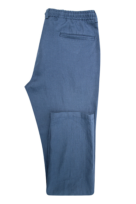Мужские брендовые брюки льняные светло-синие  арт. VB 4674 INDIGO Meucci (Италия) - фото. Цвет: Светло-синий. Купить в интернет-магазине https://shop.meucci.ru
