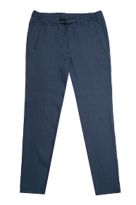 Брюки льняные темно-синего цвета (VB 4675 BLUE)