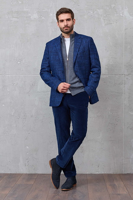 Мужской брендовый серый кардиган с застежкой на молнию арт. 13009/22025 GREY Meucci (Италия) - фото. Цвет: Серый. Купить в интернет-магазине https://shop.meucci.ru
