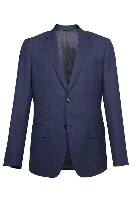 Мужской синий костюм в клетку из легкой шерсти  Meucci (Италия), арт. MI 2200191DR/8041+ - фото. Цвет: Темно-синий.