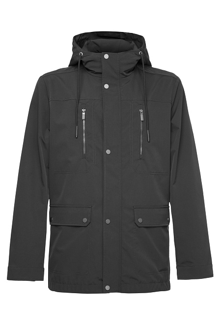 Ветровка-парка с капюшоном черного цвета для мужчин бренда Meucci (Италия), арт. M-A-113 Black - фото. Цвет: Черный. Купить в интернет-магазине https://shop.meucci.ru
