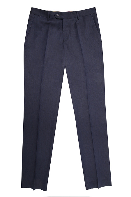 Мужские брюки из тонкой шерсти темно-синего цвета в классическом стиле   арт. ZA-DR 4223 Dk.NAVY Meucci (Италия) - фото. Цвет: Темно-синий. Купить в интернет-магазине https://shop.meucci.ru
