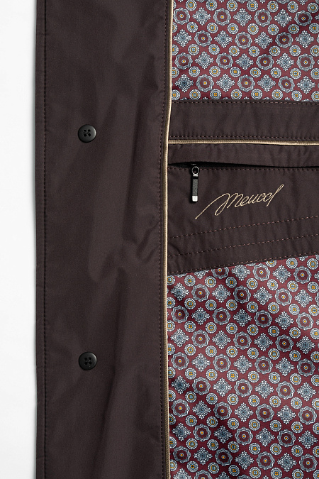 Утепленная стеганая куртка-пиджак  для мужчин бренда Meucci (Италия), арт. 4920 - фото. Цвет: Коричневый с бордовым отливом. Купить в интернет-магазине https://shop.meucci.ru
